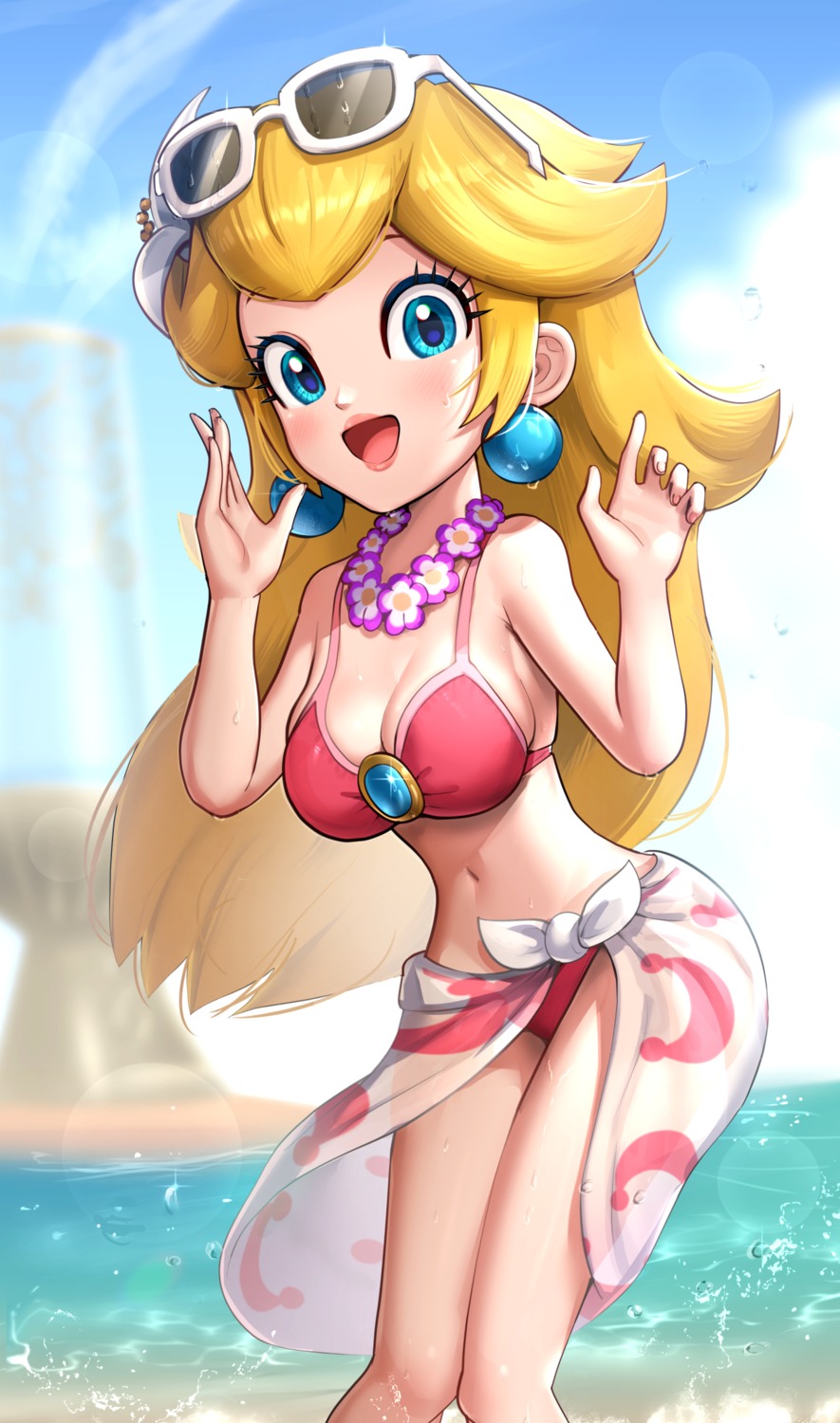 Gonzarez Mario Series Super Mario Odyssey Princess Peach Toadstool Bikini Cleavage Megane See 